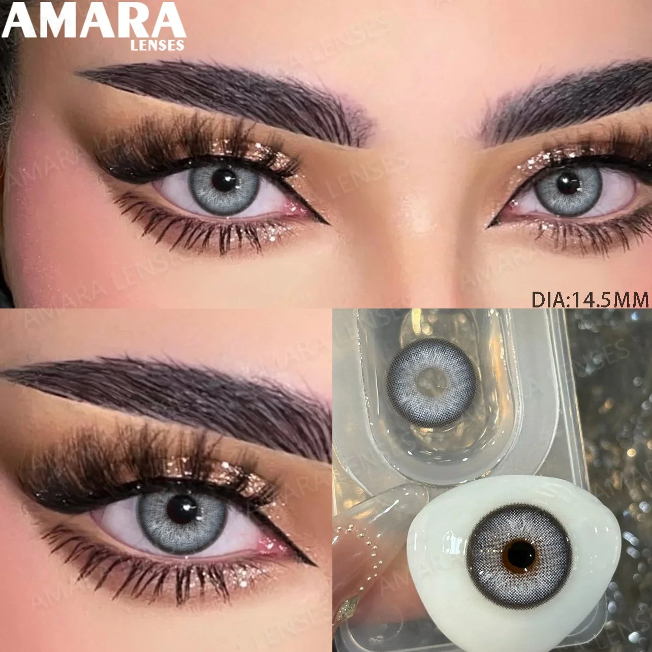 1 Pair Gray Color Contact Lenses for Eyes 14.5mm Fashion Contact Lenses Brown Natural Contact Lenses Gray Soft Lens