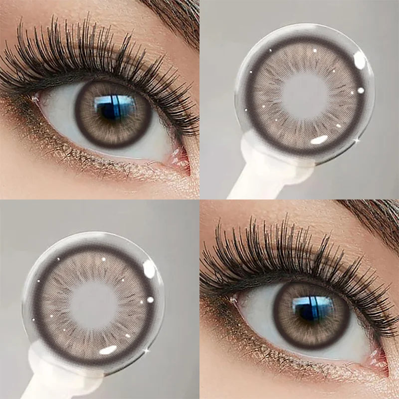 1Pair Natural Grey Pupils Contact Lenses With Prescription Brown Contacts Lenses Makeup Beauty Contacts  for Party