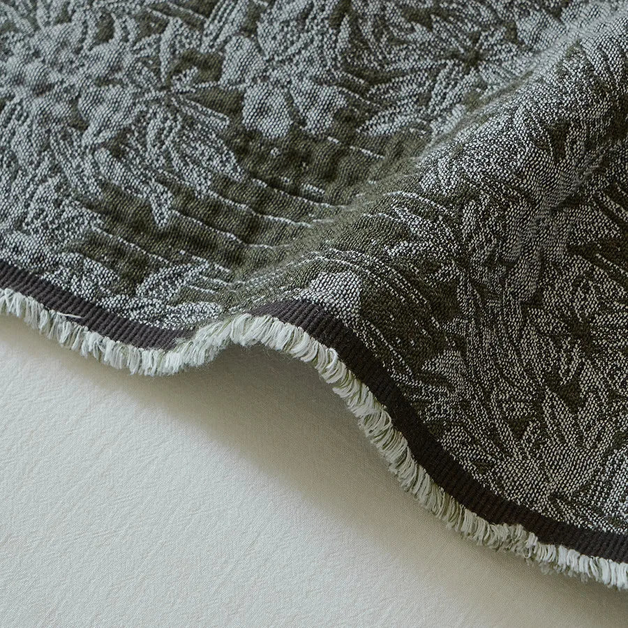 Vintage Artistic Style Pure Cotton Yarn Dyed Jacquard Tassel Throw Blanket Skin Friendly Car Office Single Nap Sofa Thin Blanket