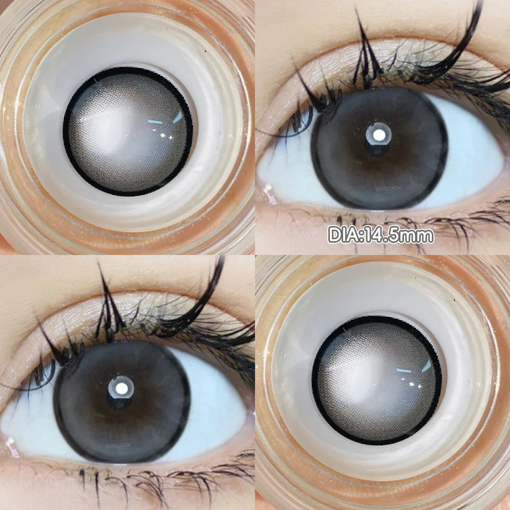 2pcs Natural Green Contact Lenses fo Eyes Beauty Color Pupils Makeup Color Eye Lenses Big Diameter Myopia Lenses