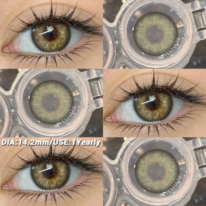 1 Pair Color Contact Lenses for Eyes Color Eye Lens Blue Eye Lenses Brown Lenses Gray Pupils Lens Yearly Green Contacts