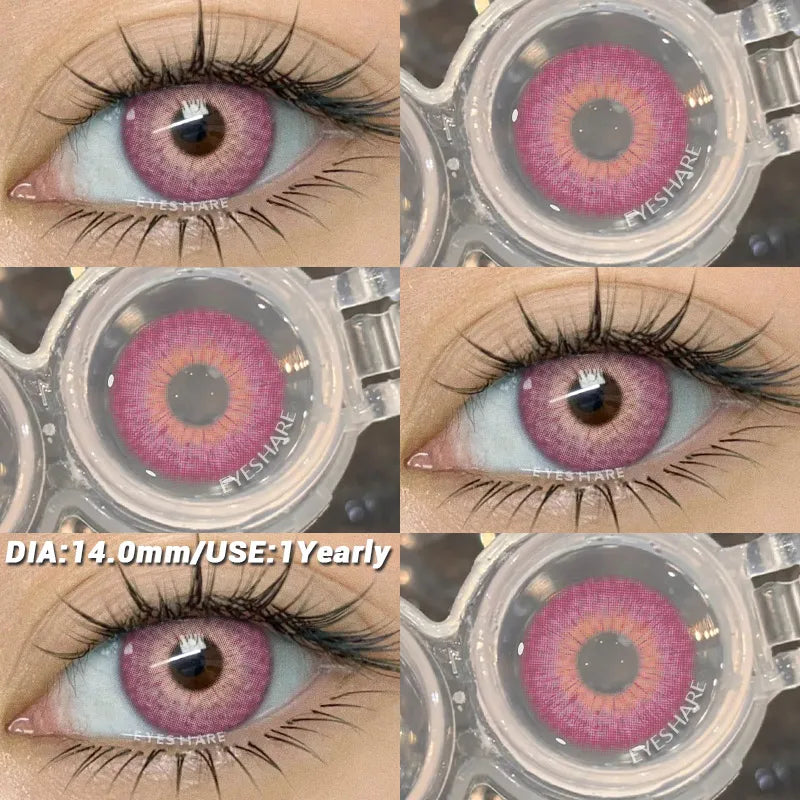 1 pair Brown Natural Color Contact Lenses for Eyes RIYADH Series Softlenses Korean Eye Makeup Fashion Blue Color Lenses