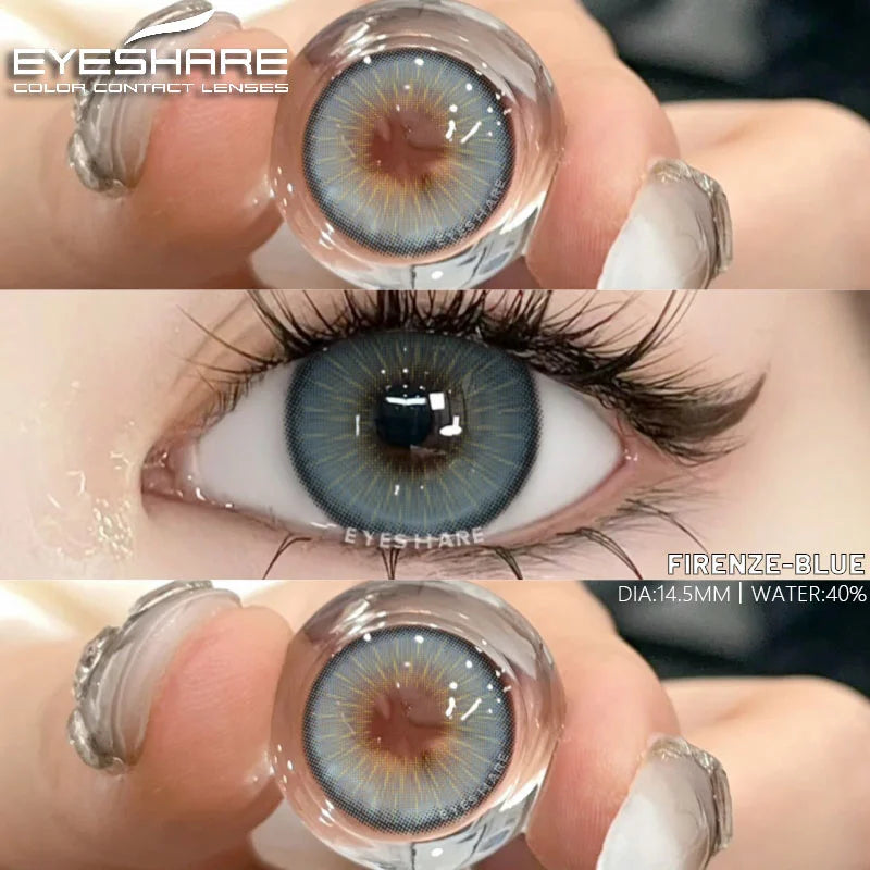 Ikeehome  2pcs Colorful Contact Lenses for Eyes Brown Lenses Colorcon Lenses Beauty Gray Eye Contacts Lens Yearly Blue Lenses