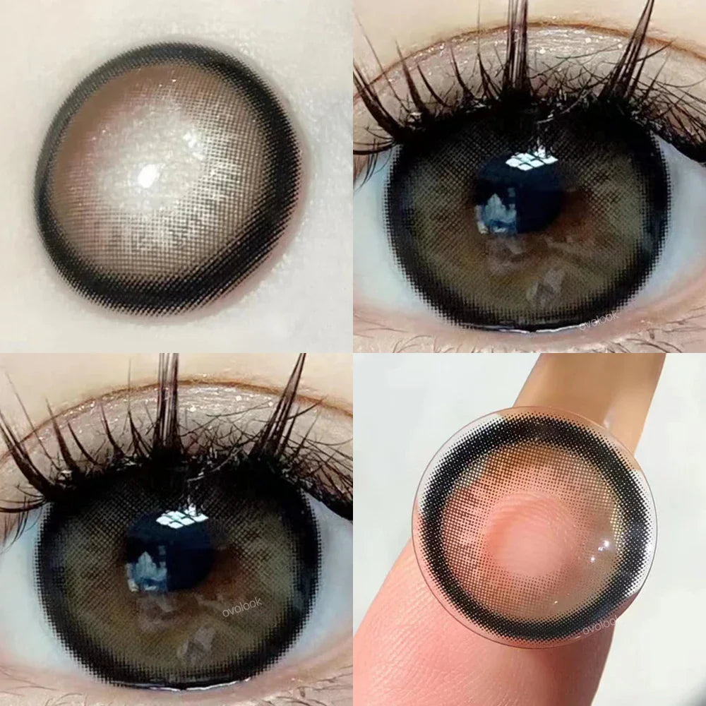 1 Pair Purple Beauty Colored contact lenses For Eyes Halloween Makeup Lens Pupils Fashion Big Eye Lenses Myopia Lenses
