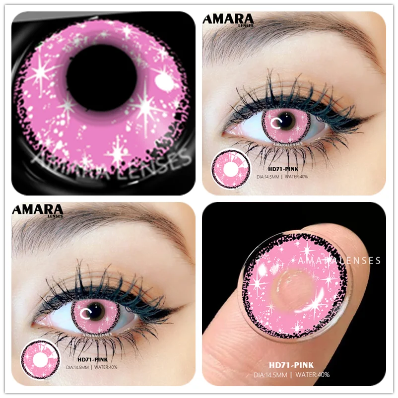 Yellow Contact Lenses for Eyes 2pcs Anime Cosplay Colored Lenses Purple Crazy Halloween Lenses Contact Lens Beauty Makeup