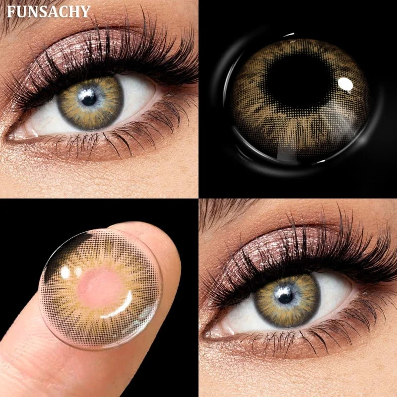 1 Pair Gray Color Contact Lenses for Eyes Natural Brown Blue Lenses Green Eye Contacts Beauty Cosmetic Pupils Yearly