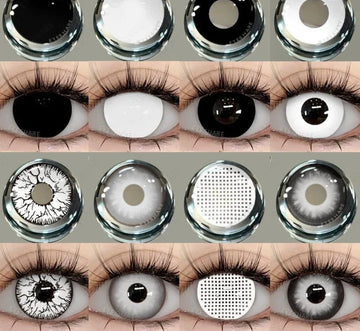 1pair Colored Contact Lenses for Eyes Cosplay Contact Lens Halloween Eyes Lens Yearly Use Eye White Lenses Black Lenses