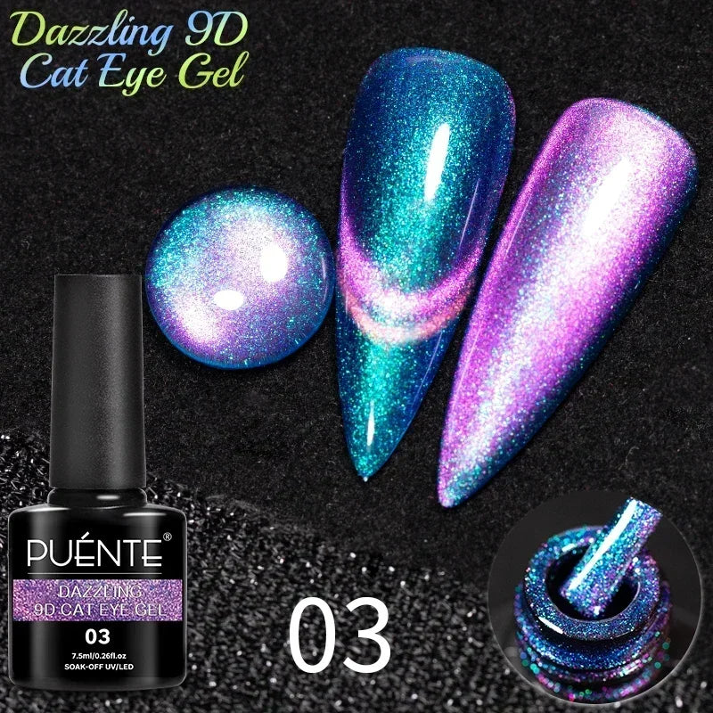 7.5ML Amber Moonlight Cat Magnetic Gel Nail Polish WaterLight Cat Eye Gel Soak Off Semi-Permanent Nail Art Varnish For Manicure