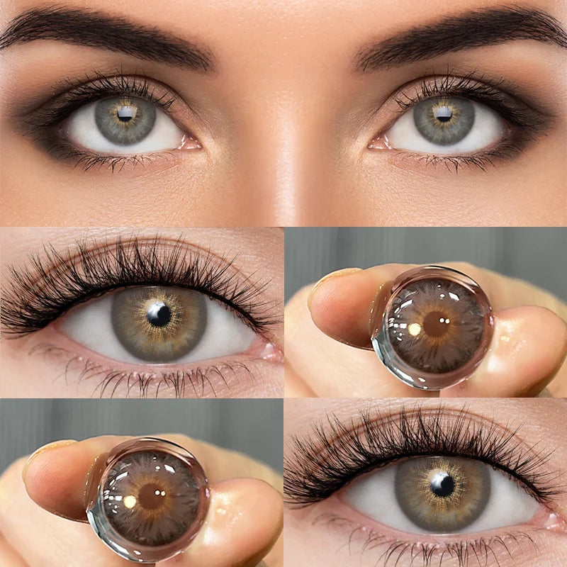 1 Pair Hot Sales Green Color Contact Lenses for Eyes Siri Series Myopia Lenses 0~-8.00 Degree High Quality Blue Iris Lens