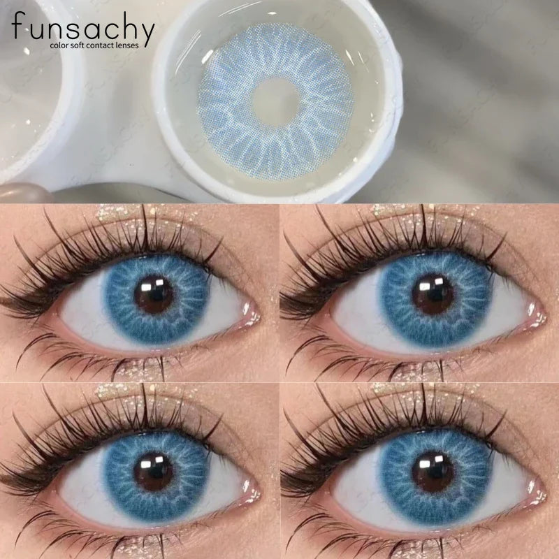 Natural Brown Contact Lense for Eyes Colorcon Blue Lenses Beautiful Gray Pupils Cosmetics Yearly Soft Eyes Contact Lens