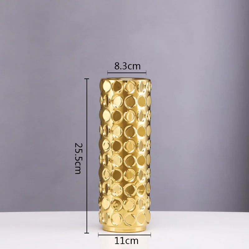 Ceramic Vase Light Luxury Tabletop Hydroponic Flower Arrangement Vases Modern Home Decoration Accessories