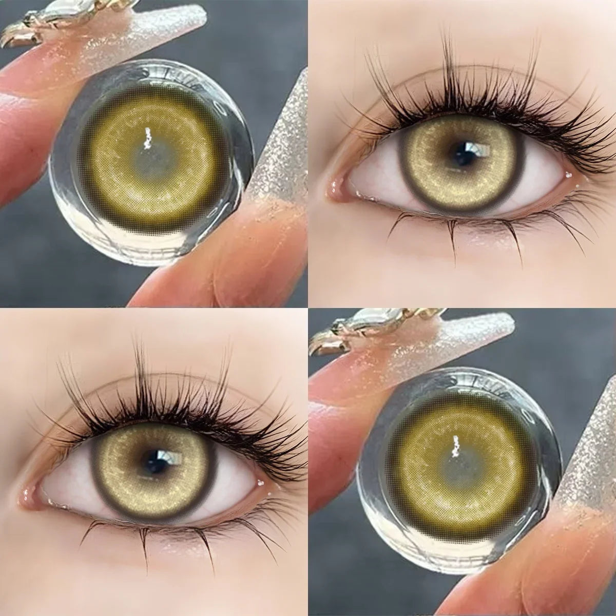 Green Colored Contact Lenses 6 Months Disposal Big Eye Soft Lens Natural Cosmetic For Coser