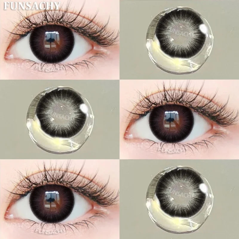 1pair Colorcon Contact Lenses Green Color Lens Natural Brown Eye Contacts Gray Pupils Beautiful Cosmetic Yearly Lenses