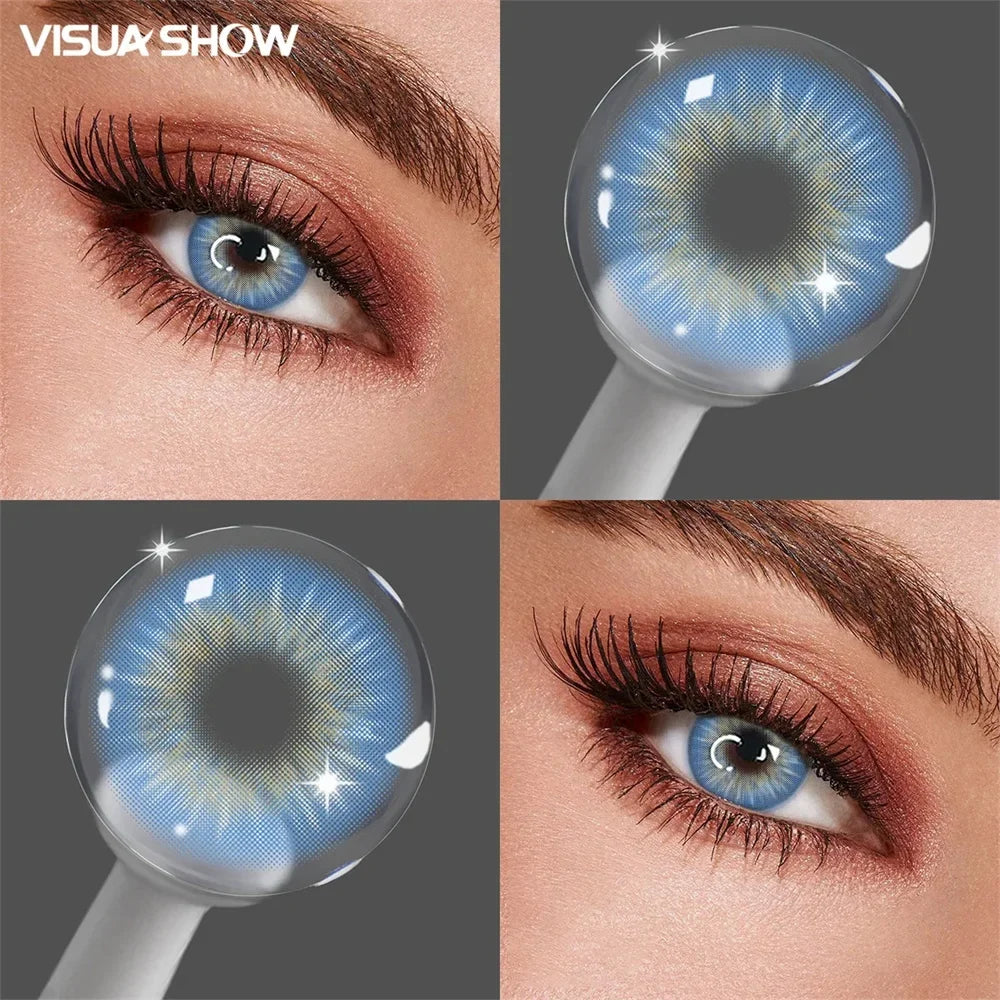 Contacts Colored Contact Lenses Lens Cosmetic Natural Brown 2Pcs 12 Months 1 Year Yearly Use