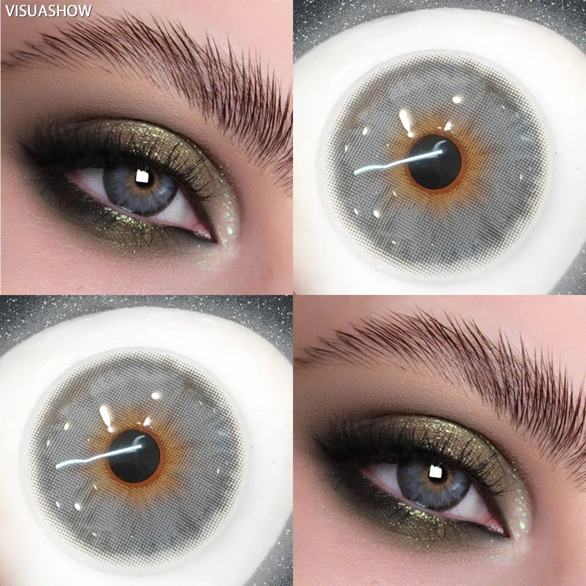 Blue Colored Contact Lenses 2Pcs Half Year 14.2mm Small Pupil Natural Cosmetic Lenses Daily Makeup For Women