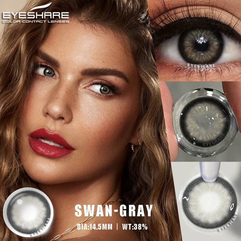 1Pair Fashion Color Contact Lenses for Eyes Blue Eye Contacts Cosmetic Green Contacts Yearly Brown Eye Lens Gray Lenses
