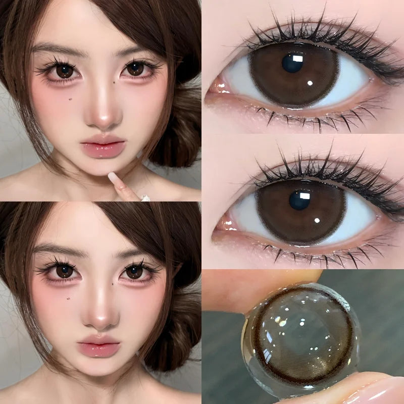 1Pair Color Contact Lenses Makeup Beauty Soft Lenses Brown Pupils Yearly Comfort Health Lenses Contacts Natural Hot