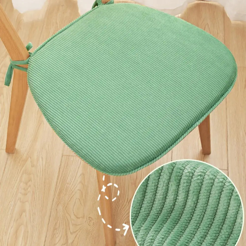 Simple Chair Cushion With Straps Horse Shape Dining Chair Seat Thickened Breathable Cushion Student Horseshoe-shaped Chair Pads