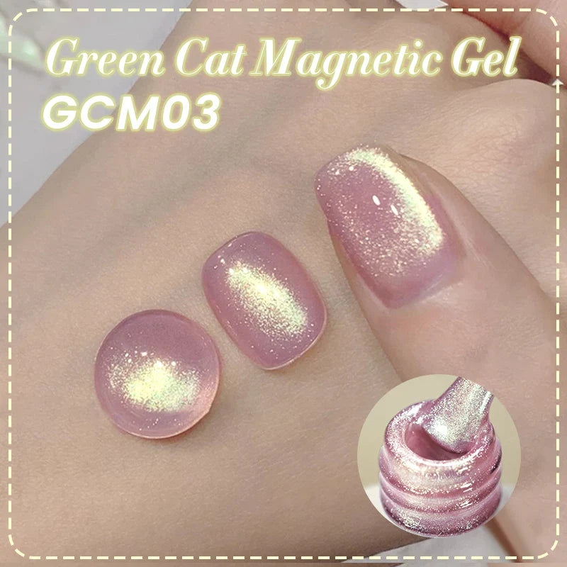 Pink Light Flow Cat Magnetic Gel Nail Polish 10ml Holographics Shining Line Magnetic Long Lasting DIY Salon Varinsh