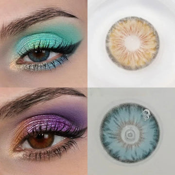 Blue Colored Contact Lenses 2Pcs Half Year 14.2mm Small Pupil Natural Cosmetic Lenses Daily Makeup For Women