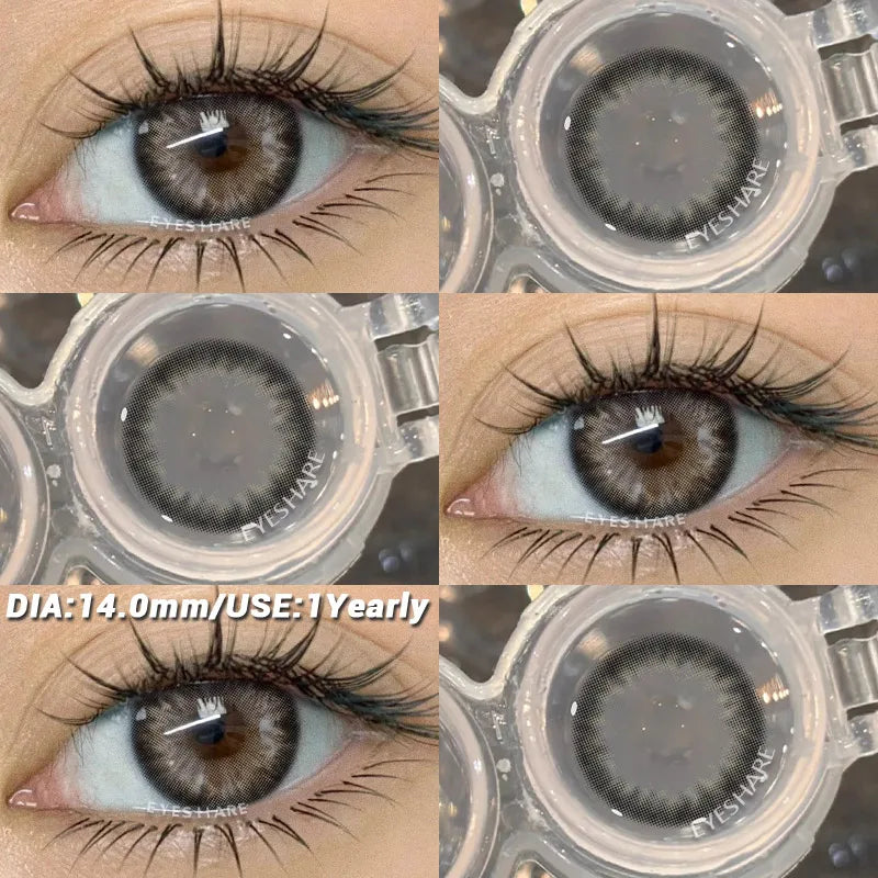 2Pcs Color Contact Lenses for Eyes Natural Gray Contacts Cosmetic Green Eye Color Lens Gray Lenses Blue Contact Lenses