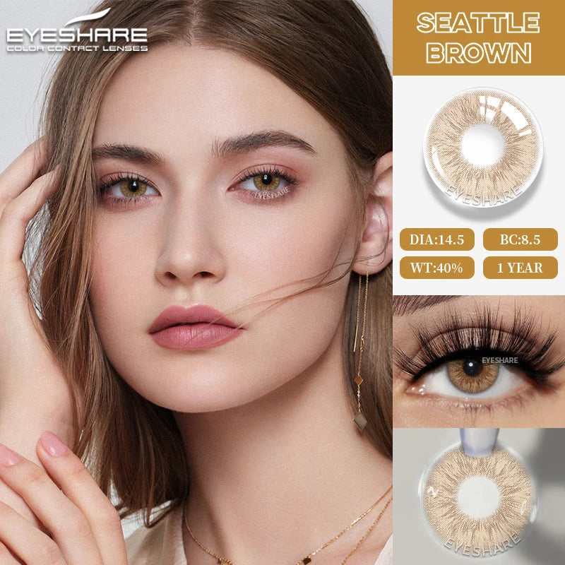 1Pair Fashion Blue Green Colored Contact Lenses Gray Brown Beautiful Pupils Cosmetic Black Eyes Lens Yearly EyeContacts