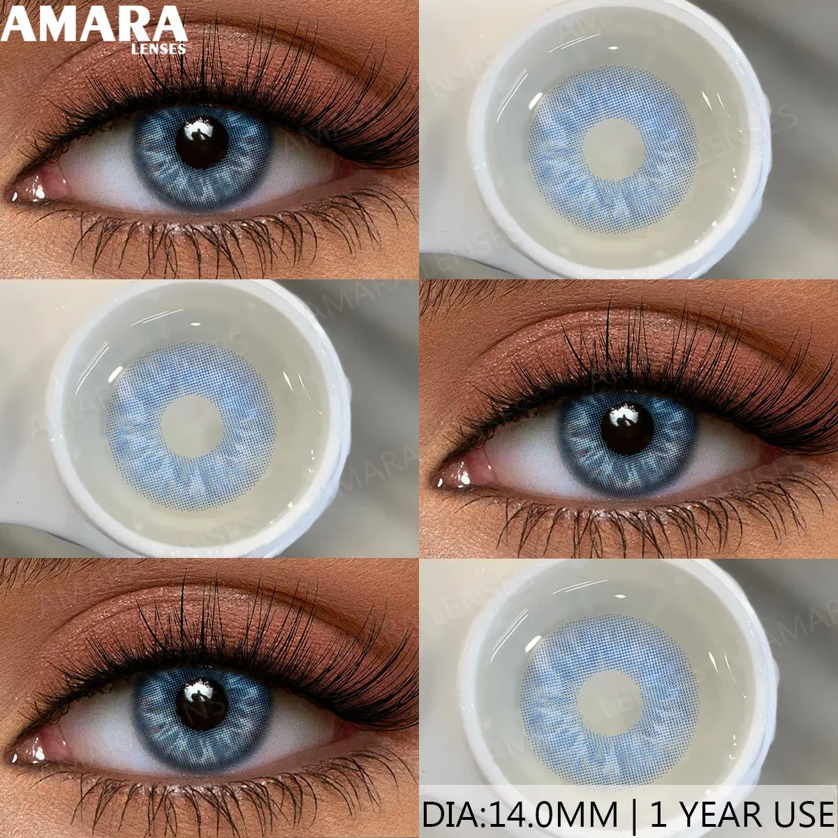 Brown Color Contacts for Eyes Makeup Eyes Lenses Gray Pupils Blue Eyes Contacts Colorful Makeup Black Lens for Party