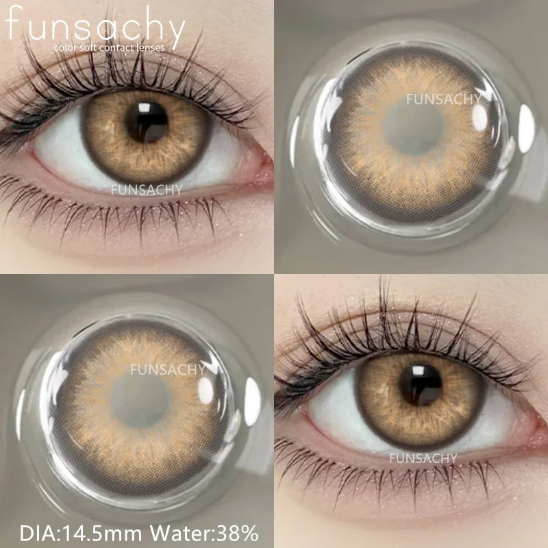 1pair Natural Color Contact Lenses for Eyes Blue Eye Lens Gray Lenses Fashion Korean Beauty Pupils Yearly Makeup Lens