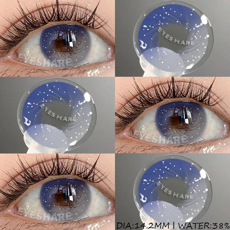1 Pair Cosplay Contact Lenses for Eyes Colored Fashion Pink Contacts Lens Purple Cosmetic Pupil Yearly Contact Lenses
