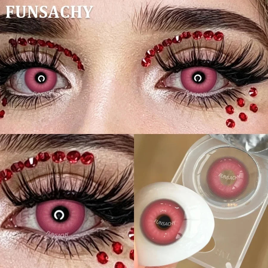 2PCS New Cosplay Colored Contact Lenses Halloween Contact Lenses Role Playing Beauty Makeup Products Enlarge Eyes Lens