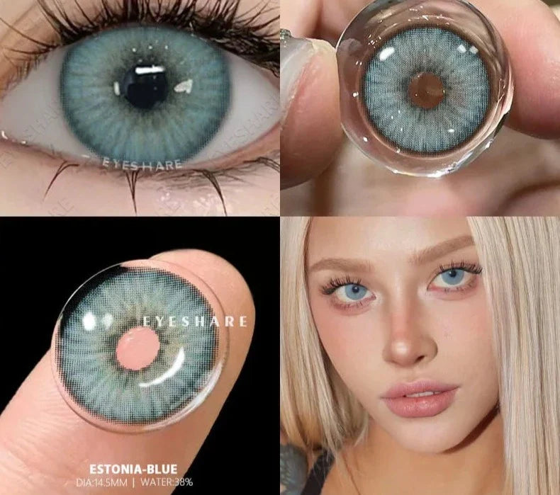 1Pair Colored Contact Lenses for Eyes Blue Contact Lenses Yearly Beautiful Pupils Gray Contact Lenses Green Contacts