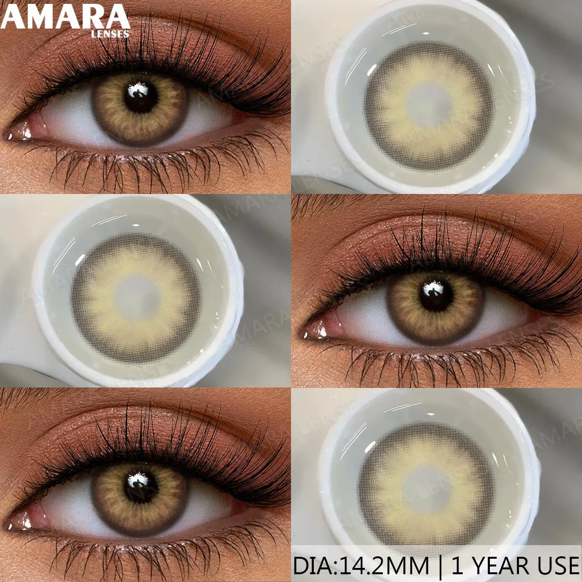 Brown Color Contacts for Eyes Makeup Eyes Lenses Gray Pupils Blue Eyes Contacts Colorful Makeup Black Lens for Party