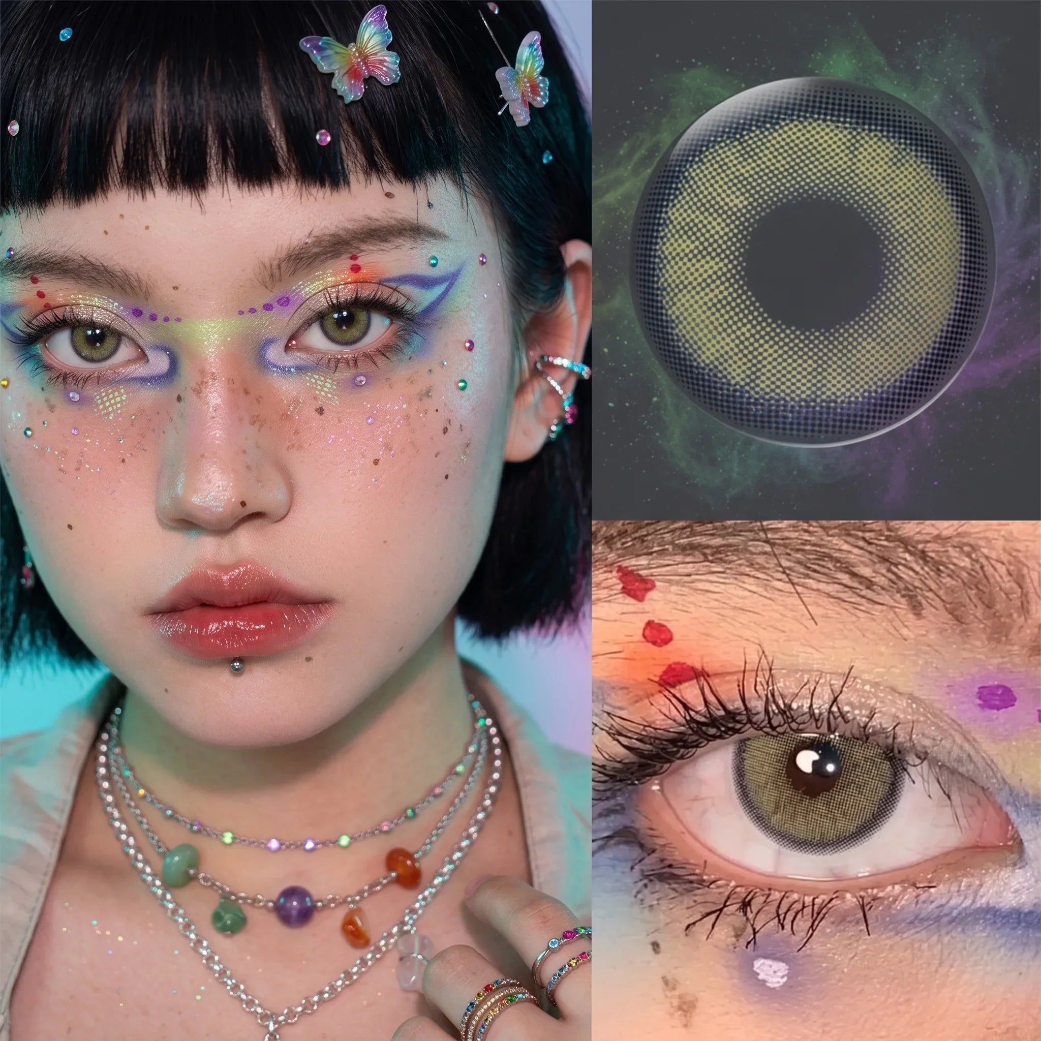 Eyes Color Contacts Colored Contact Lenses Lens Small Pupil Beauty Cosmetics Natural 3 Tones Brown Daily 2Pcs 1 Year
