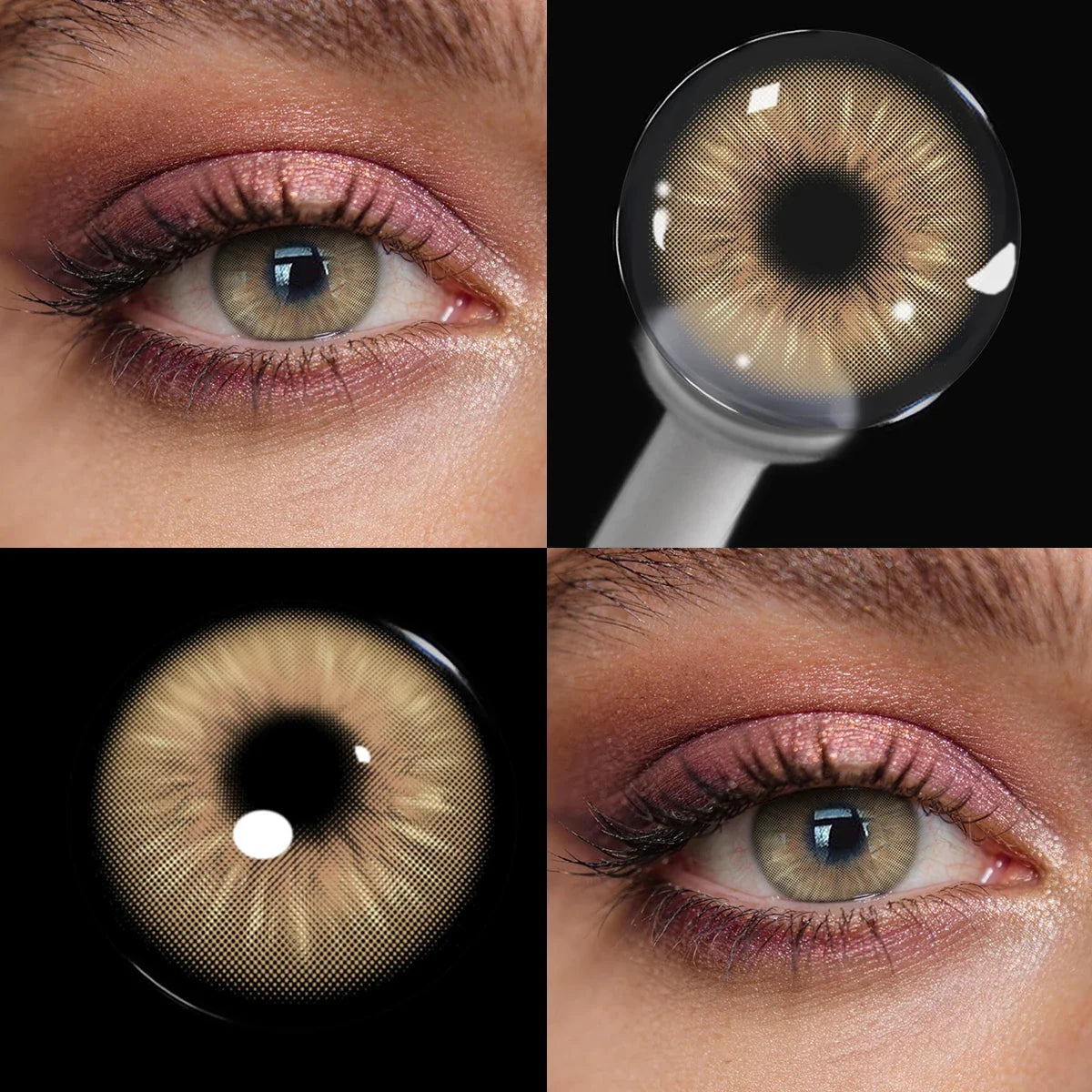 14.0mm Small Pupil Natural Sin Blue Green Colored Contact Lenses Half Yearly Soft Lens Fashion Cosmetic Eyewear Contacts