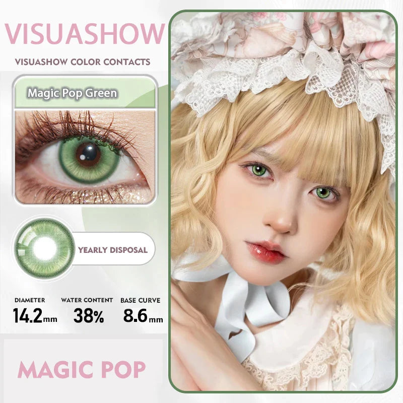 14.20 Blue Small Pupil Cosplay Colored Contact Lenses, 1 Pair Yearly Wear Eye Lenses for Halloween Themed Cosplay