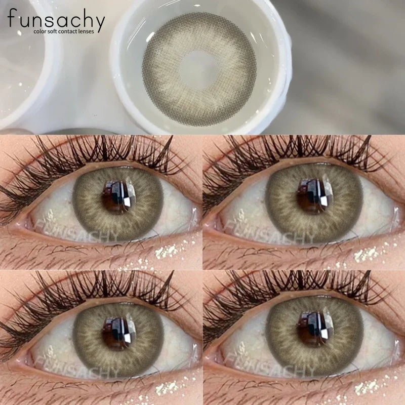 Natural Brown Contact Lense for Eyes Colorcon Blue Lenses Beautiful Gray Pupils Cosmetics Yearly Soft Eyes Contact Lens