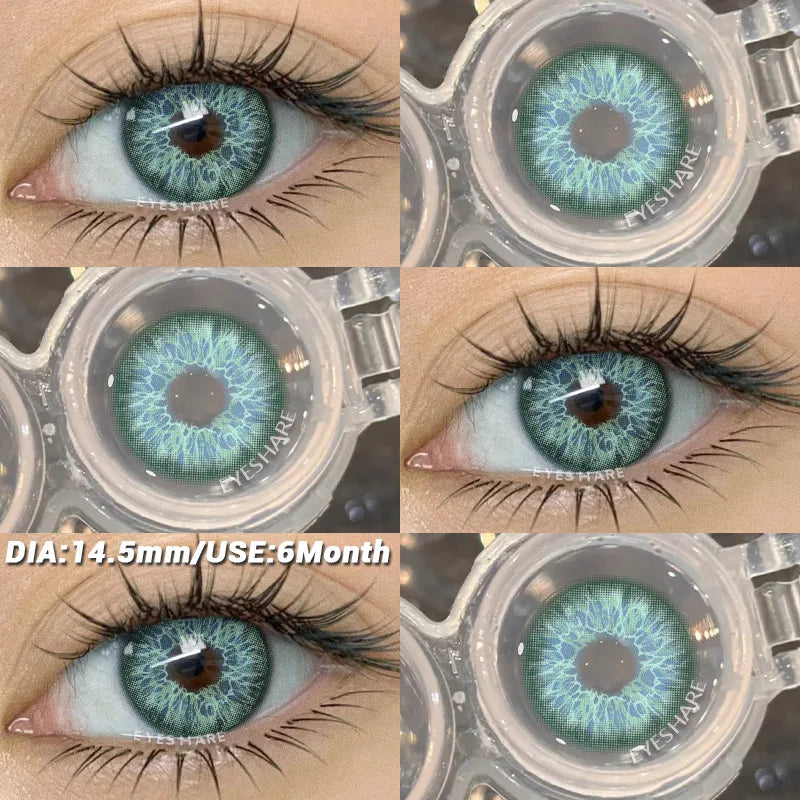 1pair Natural Colored Contacts Lens Blue Lenses Green Contacts Soft Beauty Makeup Pupils Brown Contact Lenses for Eyes