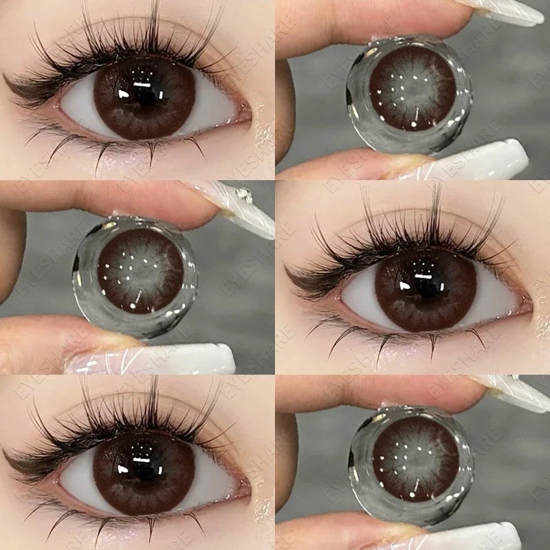 2pcs Colorcon Colored Contact Lenses for Eyes Fashion Dark Eye Contact Black Lenses Big Eye Lenses Yearly Cosmetic Lens