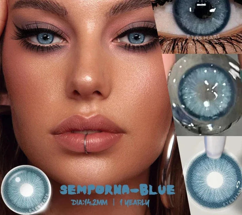 1Pair Color Contact Lenses for Eyes Blue Eye Lenses Natural Gray Pupils for Eyes Green Lenses Yearly Use Eye Contacts