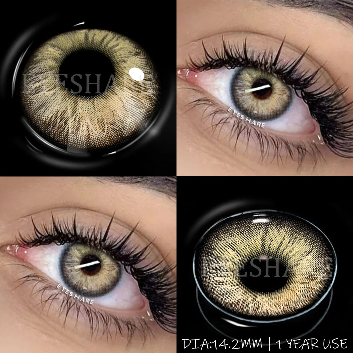 Yearly Use black Color Contact Lenses Cosmetic Natural Contact Lenses Soft Eye Lenses Beauty Pupils 1 Pair 14.2mm