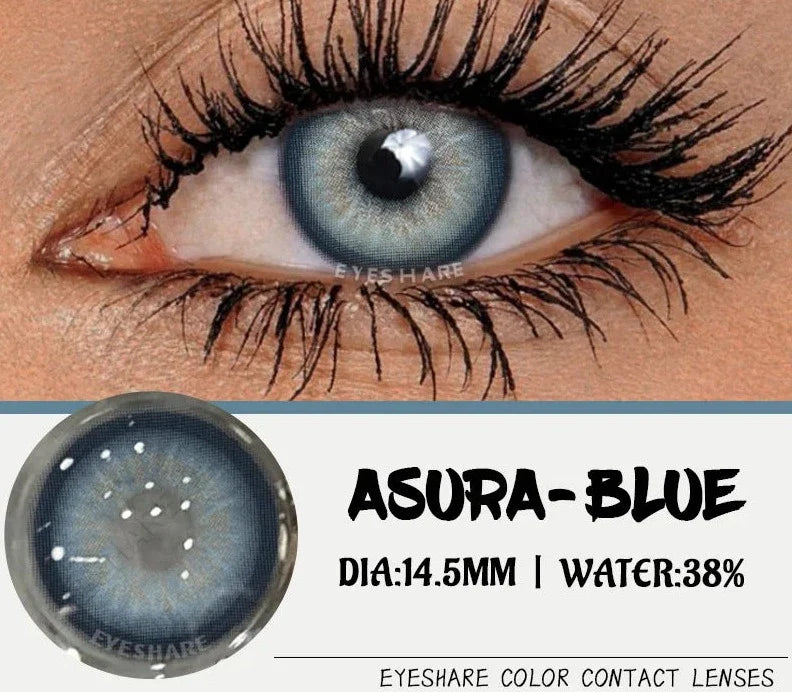 Natural Eye Colored Contacts Lenses 1pair Blue Eye Lenses Green Contacts Soft Beauty Makeup Gray Pupils Lenses Yearly