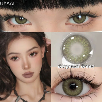 2pcs/pair Yearly Colored Contact Lenses Natural Green Lens Fashion Pupils Beauty gray Contact Lenses for Eyes