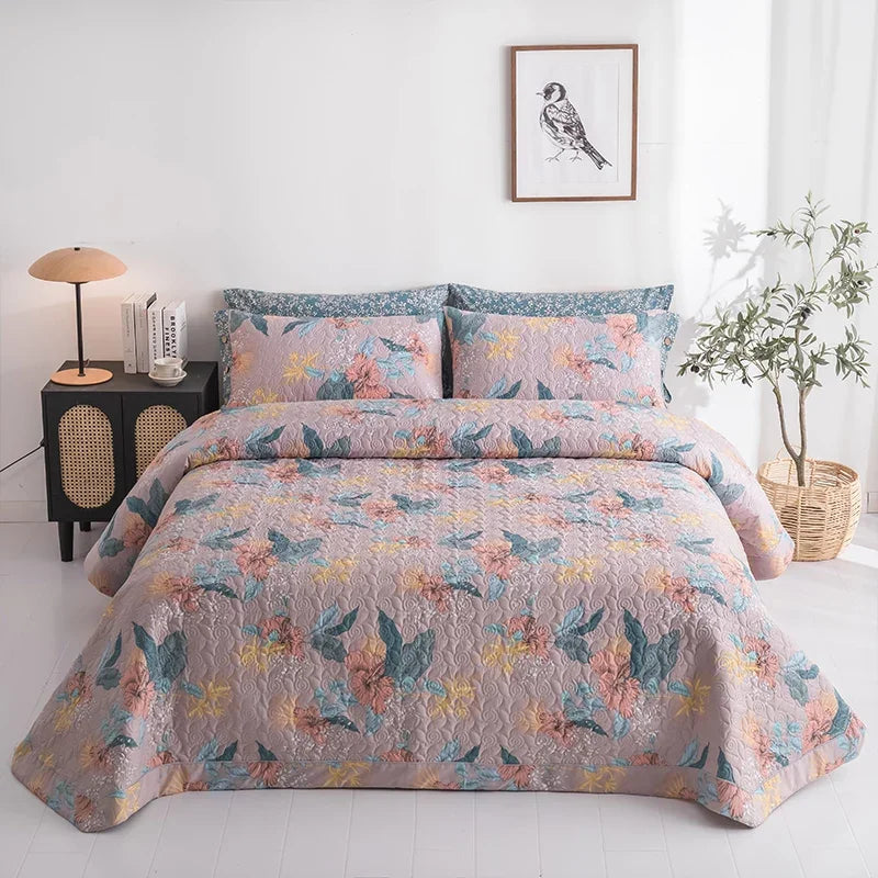 100% Cotton Quilted Bed Cover Set 3pcs/Set