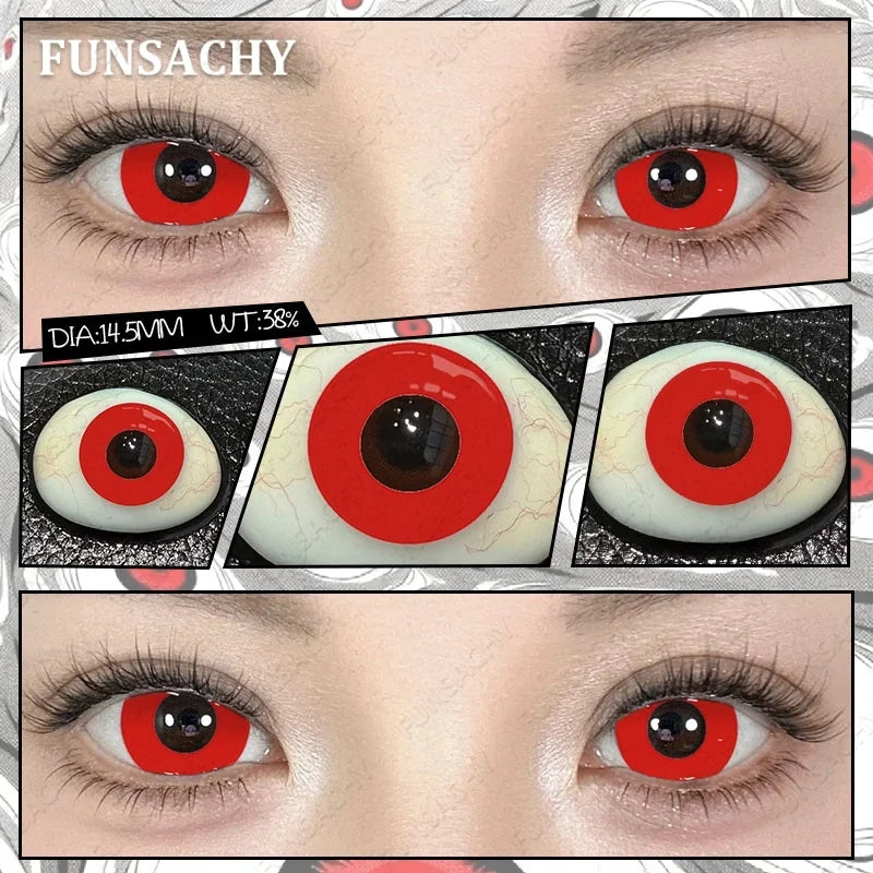 Cosplay Lenses White Black Contact Lenses for Halloween Party Makeup Contact Lens 14.0mm/14.5mm Anime Cosplay Softlens