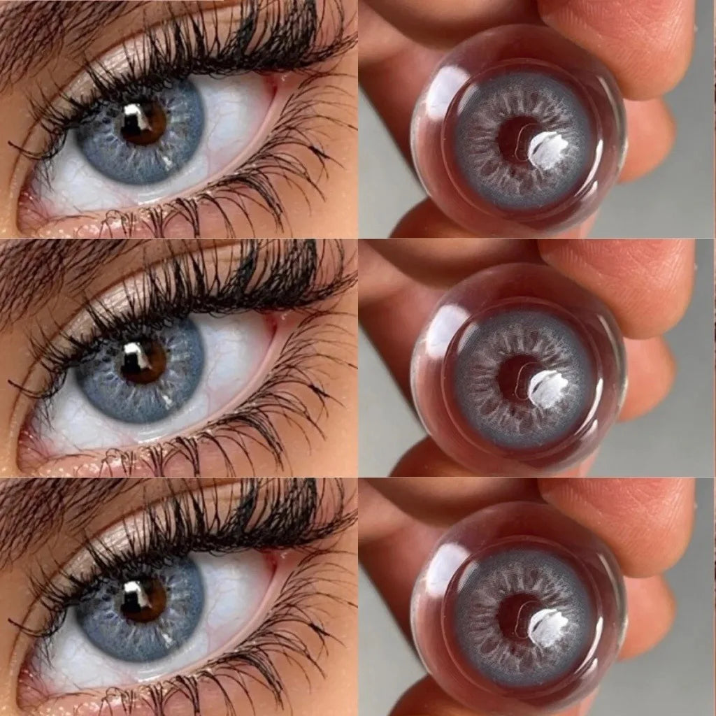 Eyes Color Contacts Colored Contact Lenses Lens Plano Small Pupil Myopia Brown 14.2mm 2Pcs 12 Months