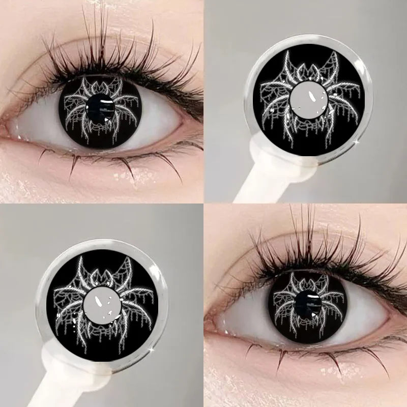 2Pcs Halloween Cosplay Color Contact Lenses for Eyes Crazy Red Anime Accessories Yellow Blue Pupilentes Fast Shipping
