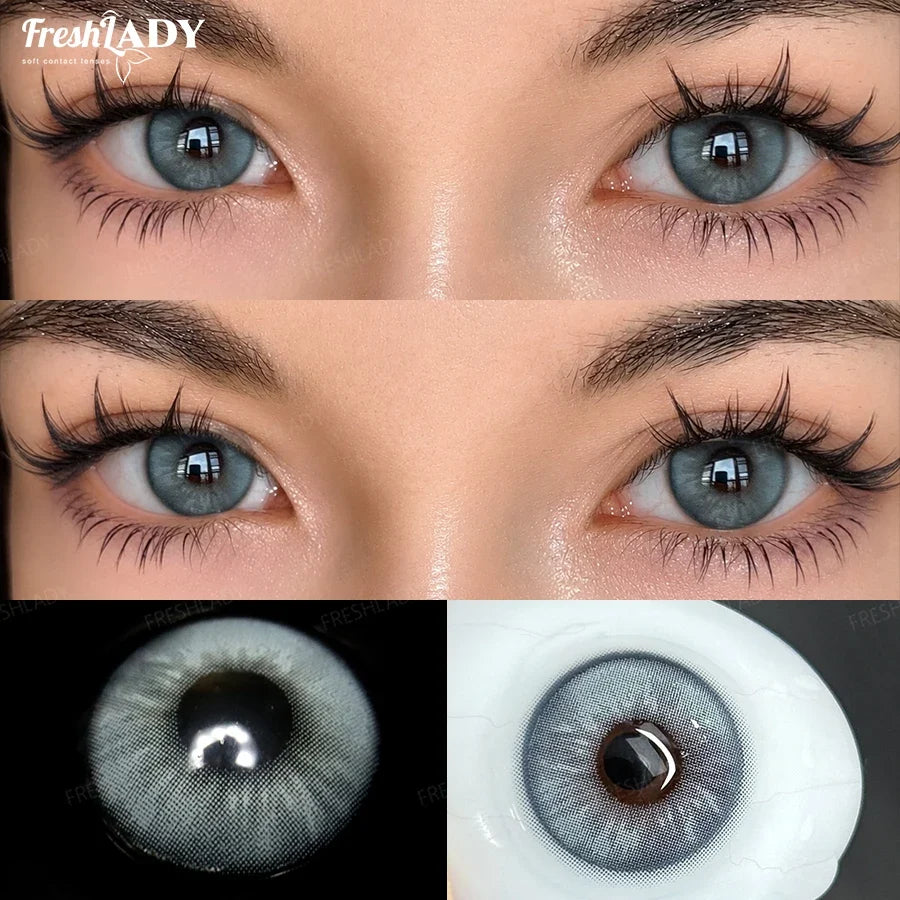 1 Pair Blue Colored Contact Lenses Natural Pupils Eyes Soft lenses Soft Contacts 14.20mm