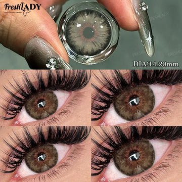 1 Pair Colored Contact Lenses Natural Brown Pupils Eyes Contact lenses Green Soft Contacts 14.20mm