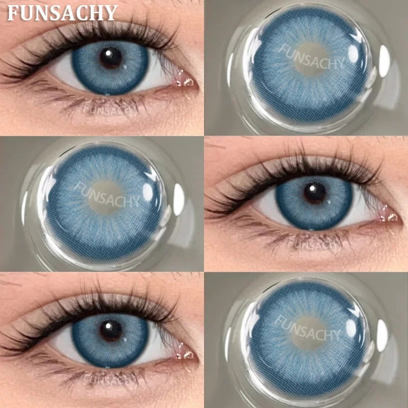 1 Pair New Color Contact Lenses for Eye Beautiful Pupil Fashion Blue Soft Lenses Gray Natural Contacts Yearly Cosmetics