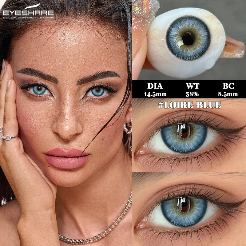 2pcs New High Quality Gray Brown Beauty Pupils Colored Contact Lens Blue Beauty Lenses Yearly Green Eyes Contact